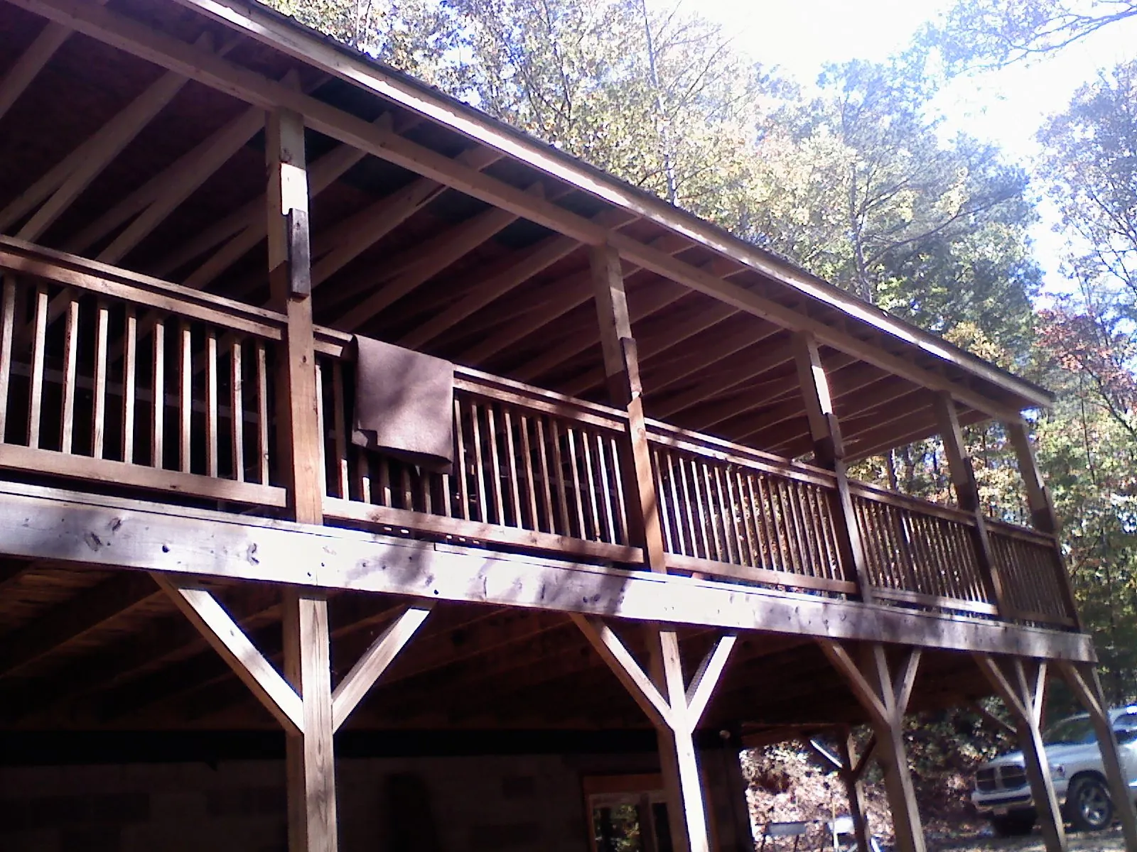 Timber framing under a new elevated porch and deck — Roof Leak Repair in Forks Of Salmon by Roofing Brothers
